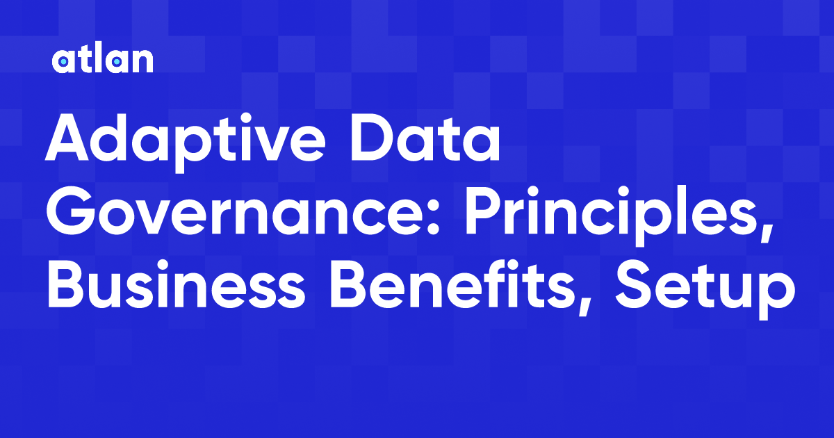 Adaptive Data Governance Principles Business Benefits Setup