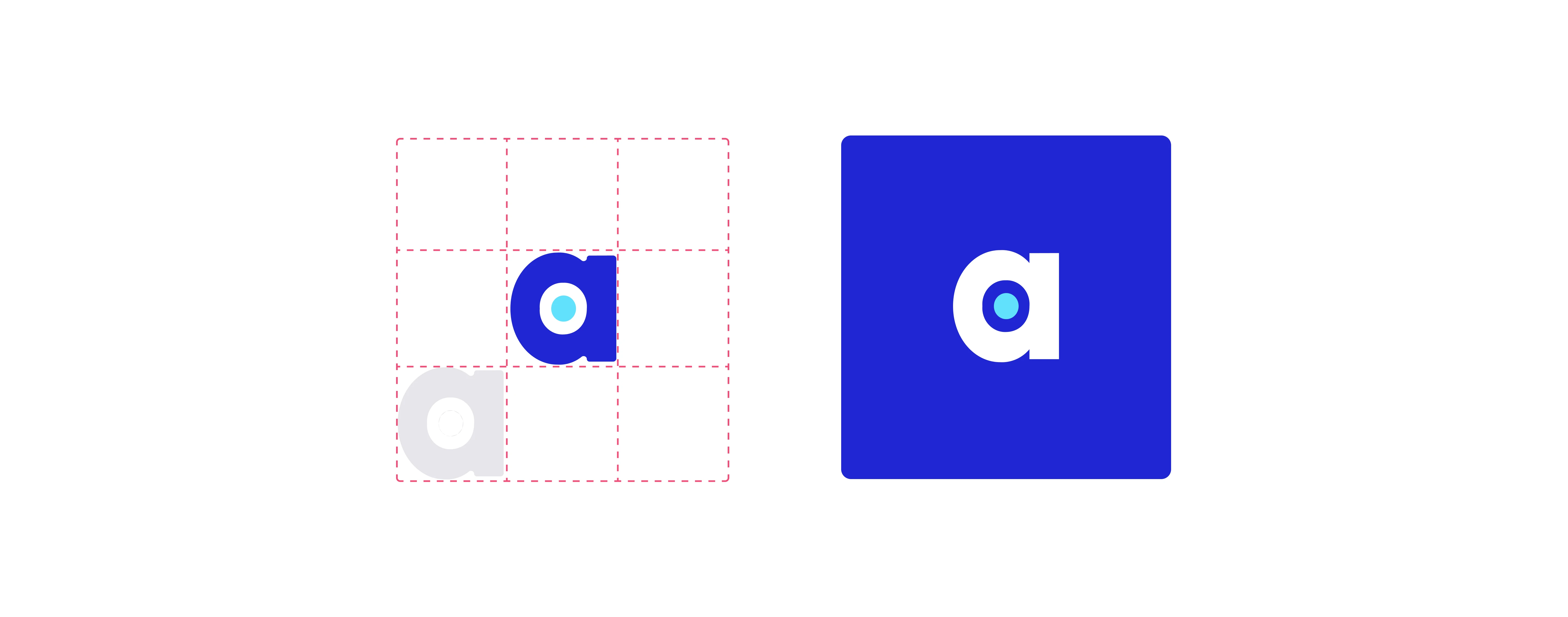 Atlan favicon clearspace — exclusion zone equal to ‘a’ on all four sides
