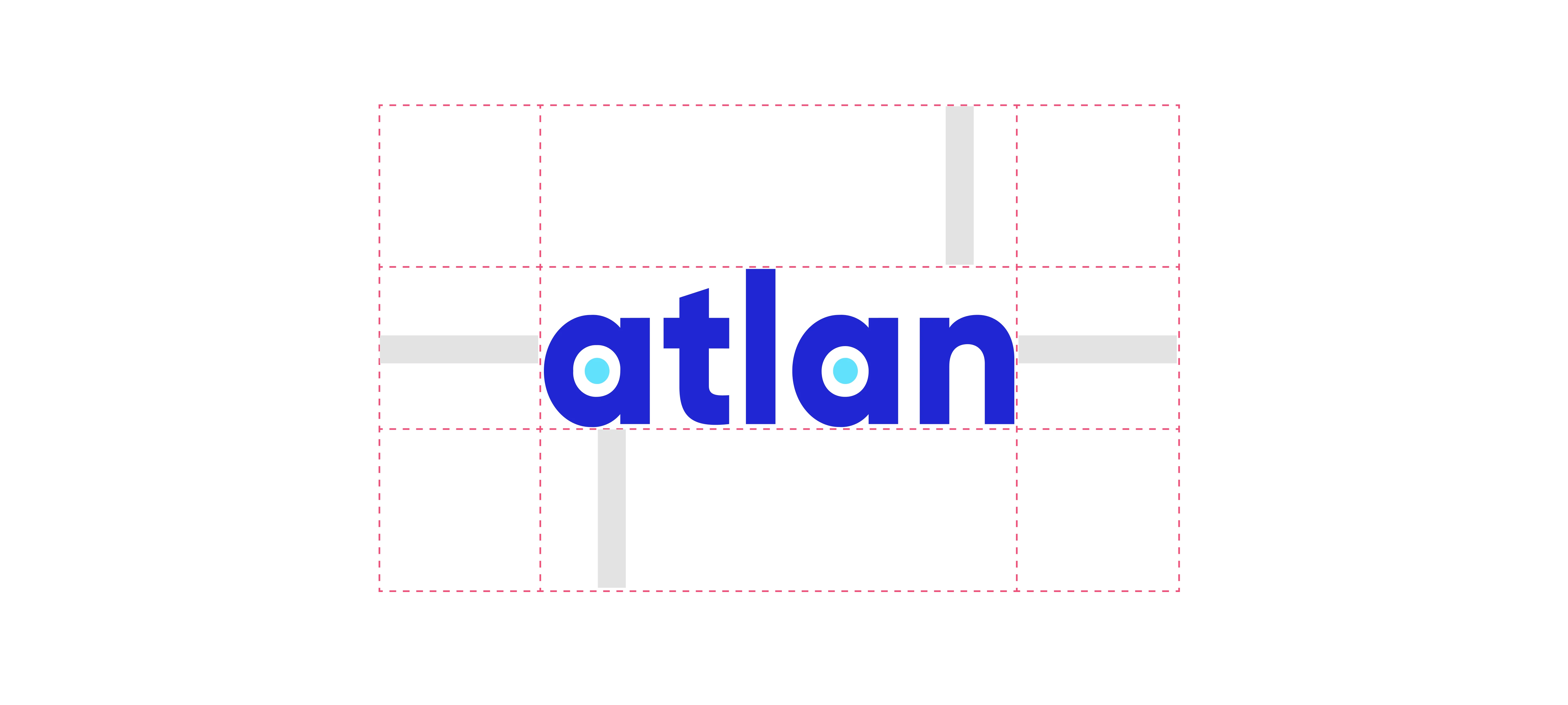 Atlan logotype clearspace — exclusion zone equal to the logo height ‘l’ on all four sides