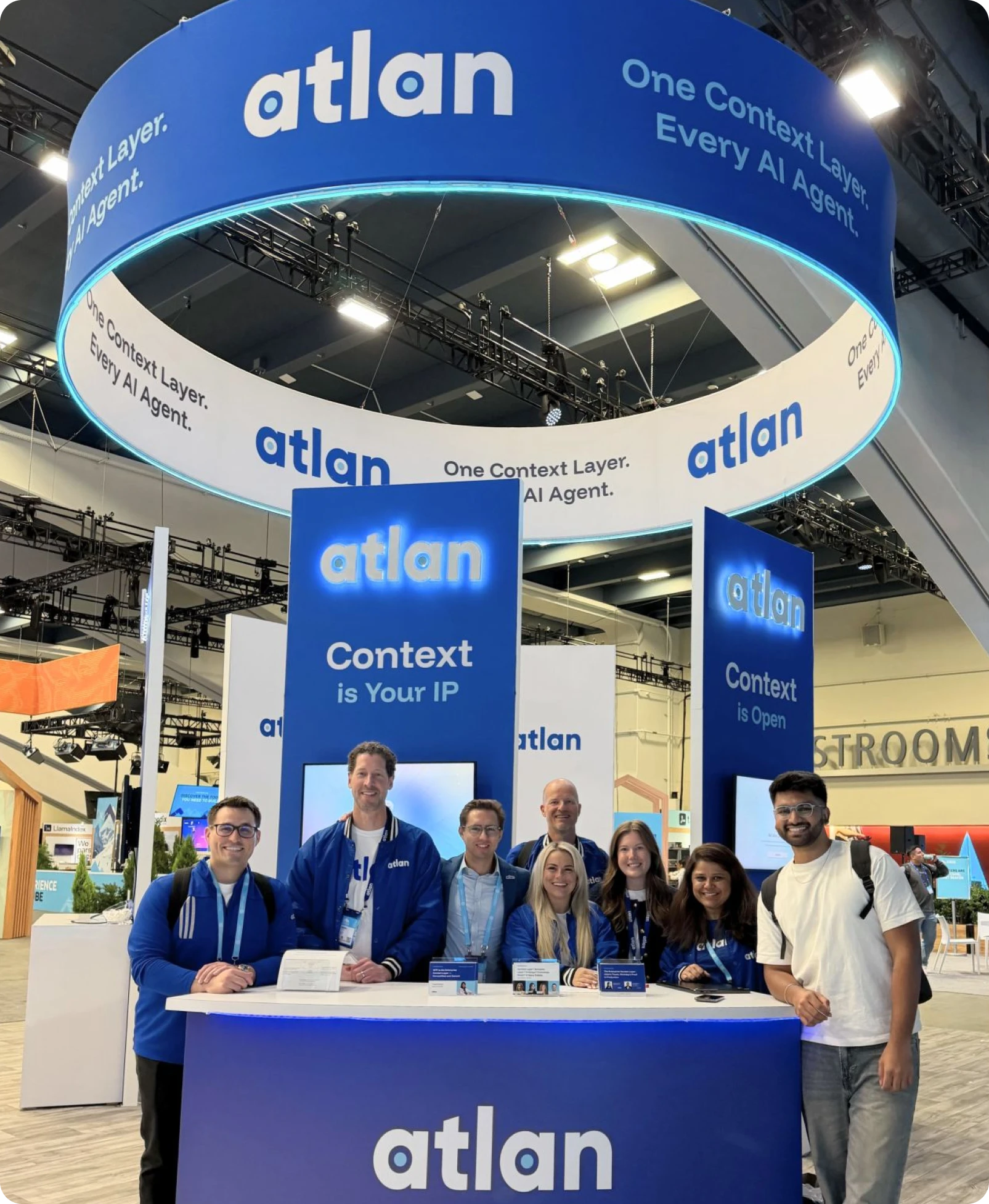Event booth & signage — full Blue 500 brand environment
