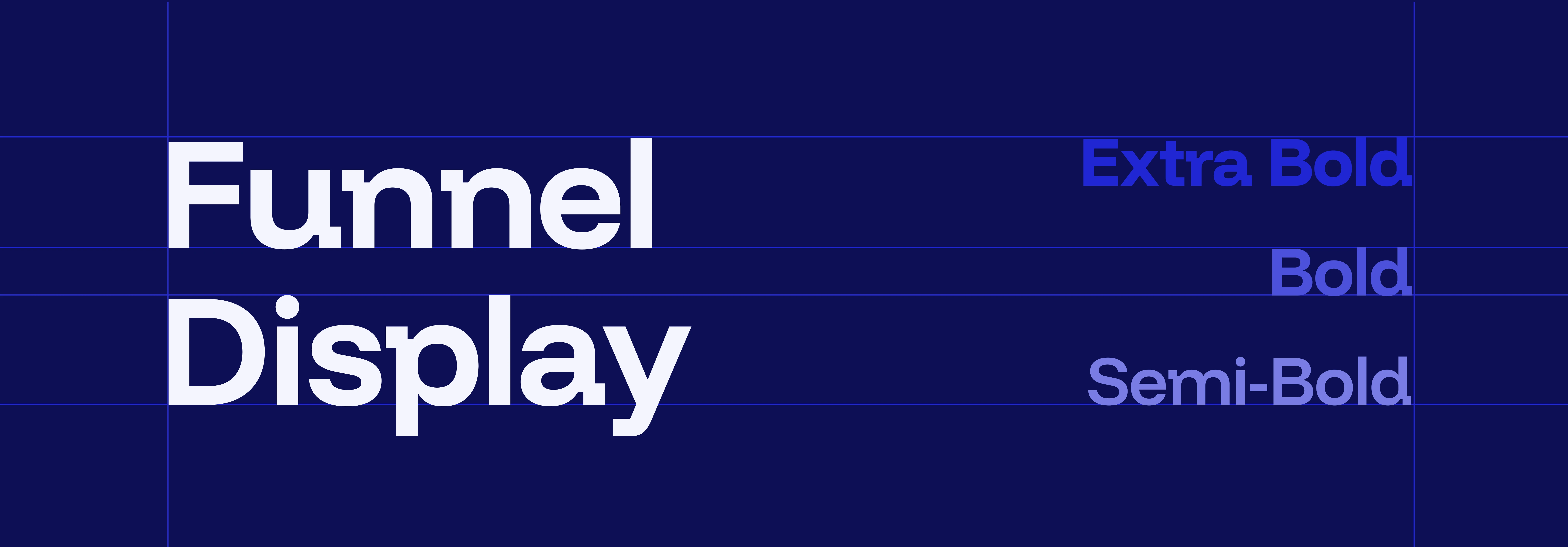 Funnel Display — Extra Bold, Bold, and Semi-Bold weight specimens