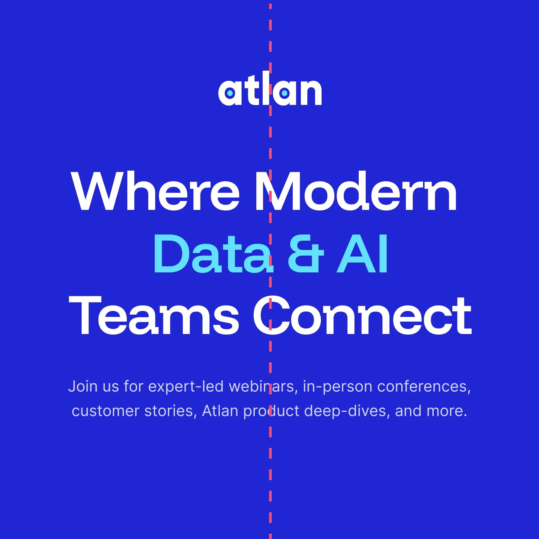 Center-aligned layout — all copy elements anchored to the center axis