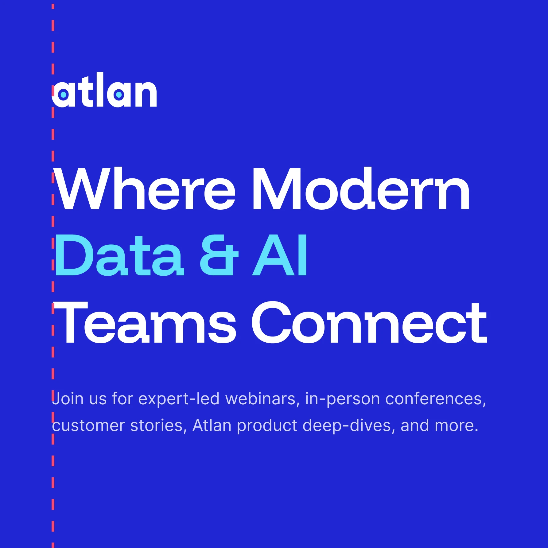Left-aligned layout — all copy elements flush to the left axis