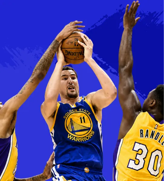 Golden State Warriors player on court.