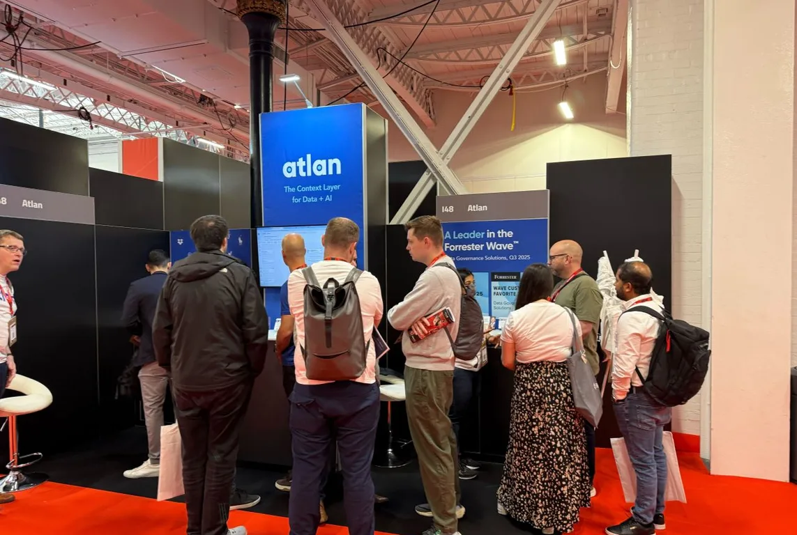 Visitors at the Atlan booth at Big Data LDN