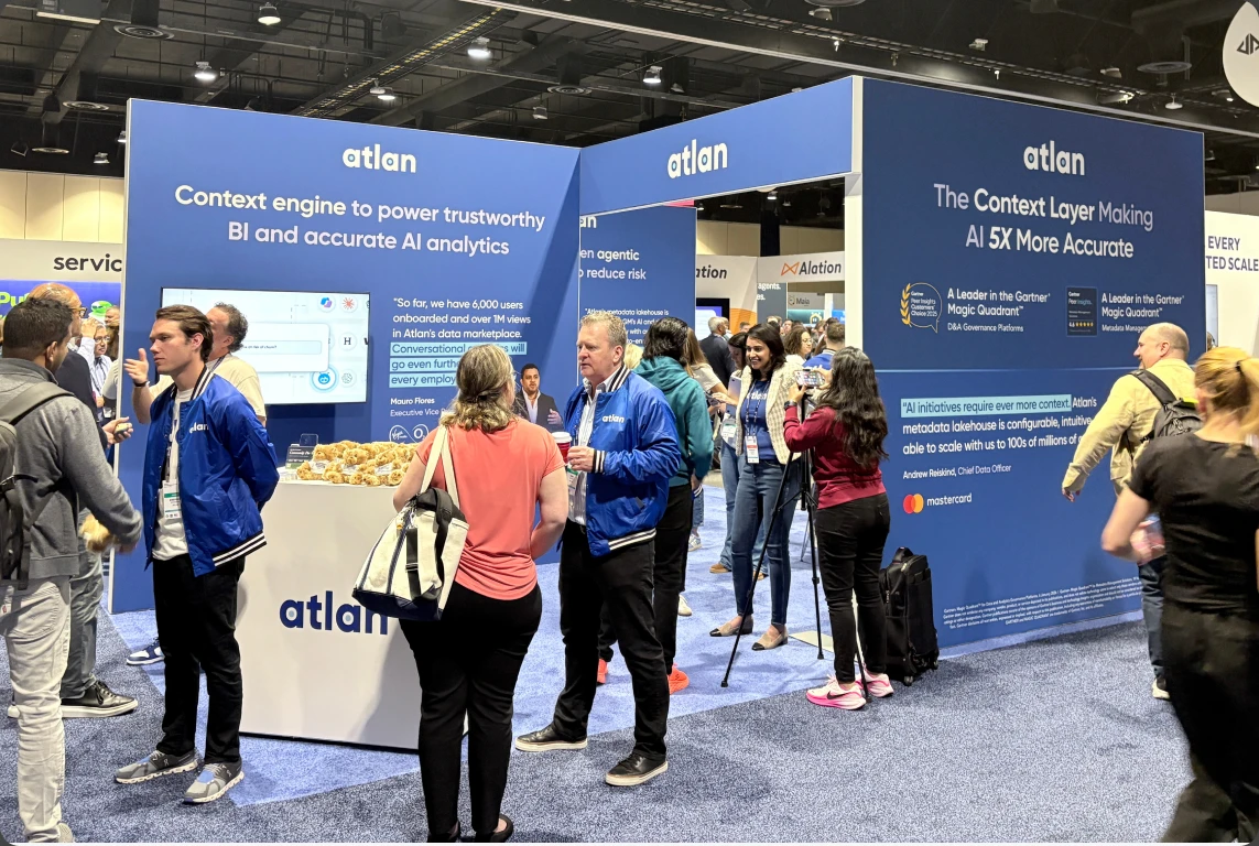 The Atlan booth at a Gartner conference in Orlando